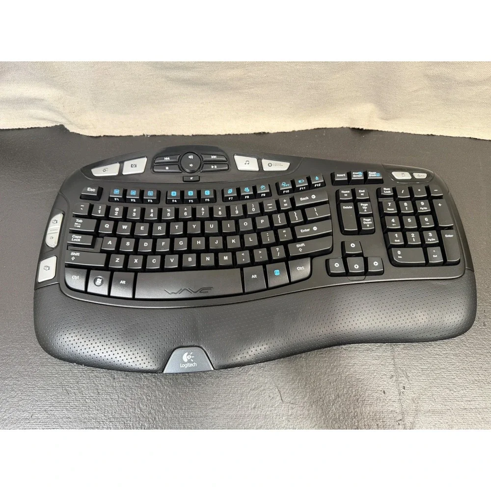 Logitech K350 Wireless Wave Keyboard includes Dongle Black Ergonomic Media Keys